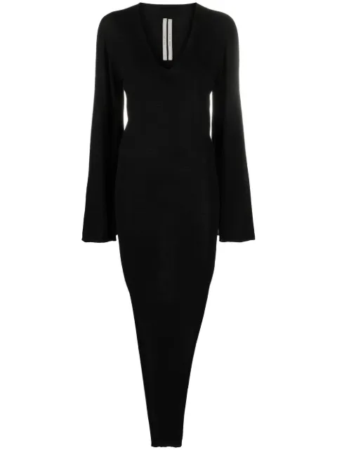 Rick Owens vestido largo Toga con cuello en V