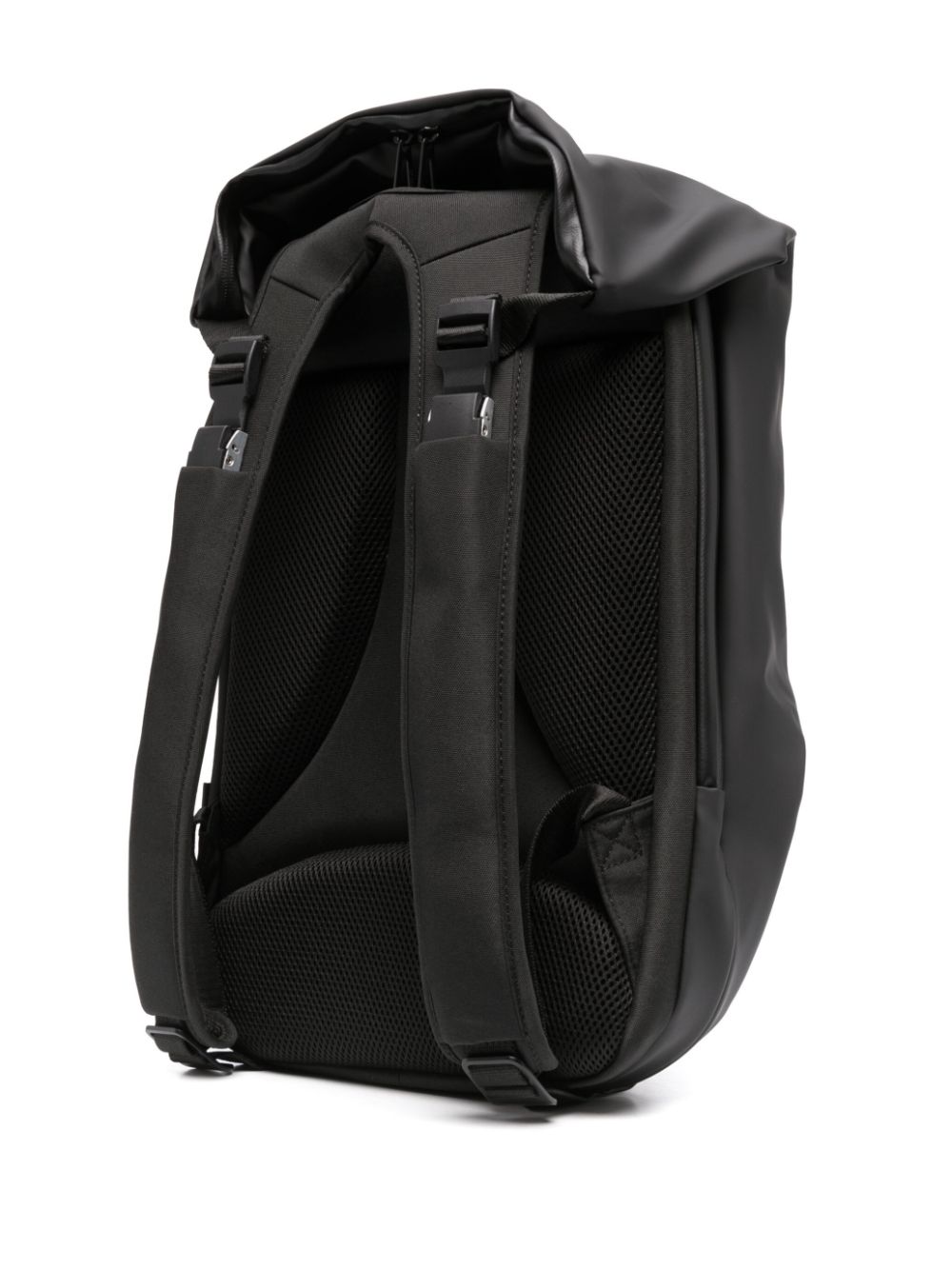 Shop Côte And Ciel Foldover-design Padded Backpack In Black