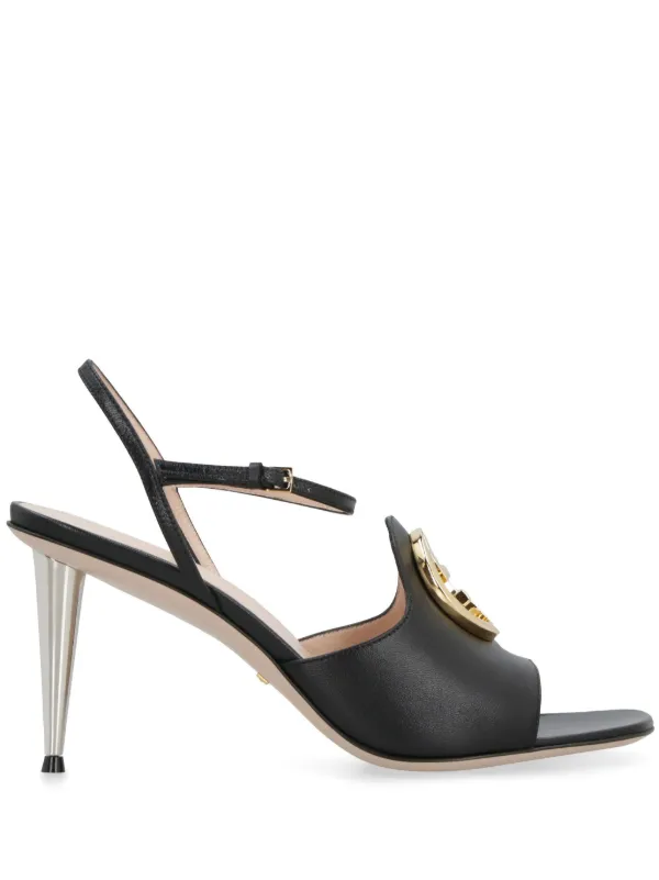 Gucci Gucci Blondie Leather Sandals Black FARFETCH AE