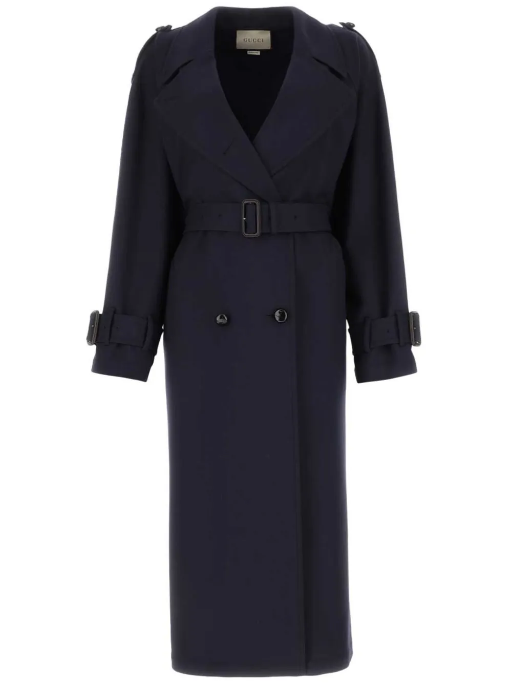 Gucci Belted Trench Coat Blue FARFETCH PT