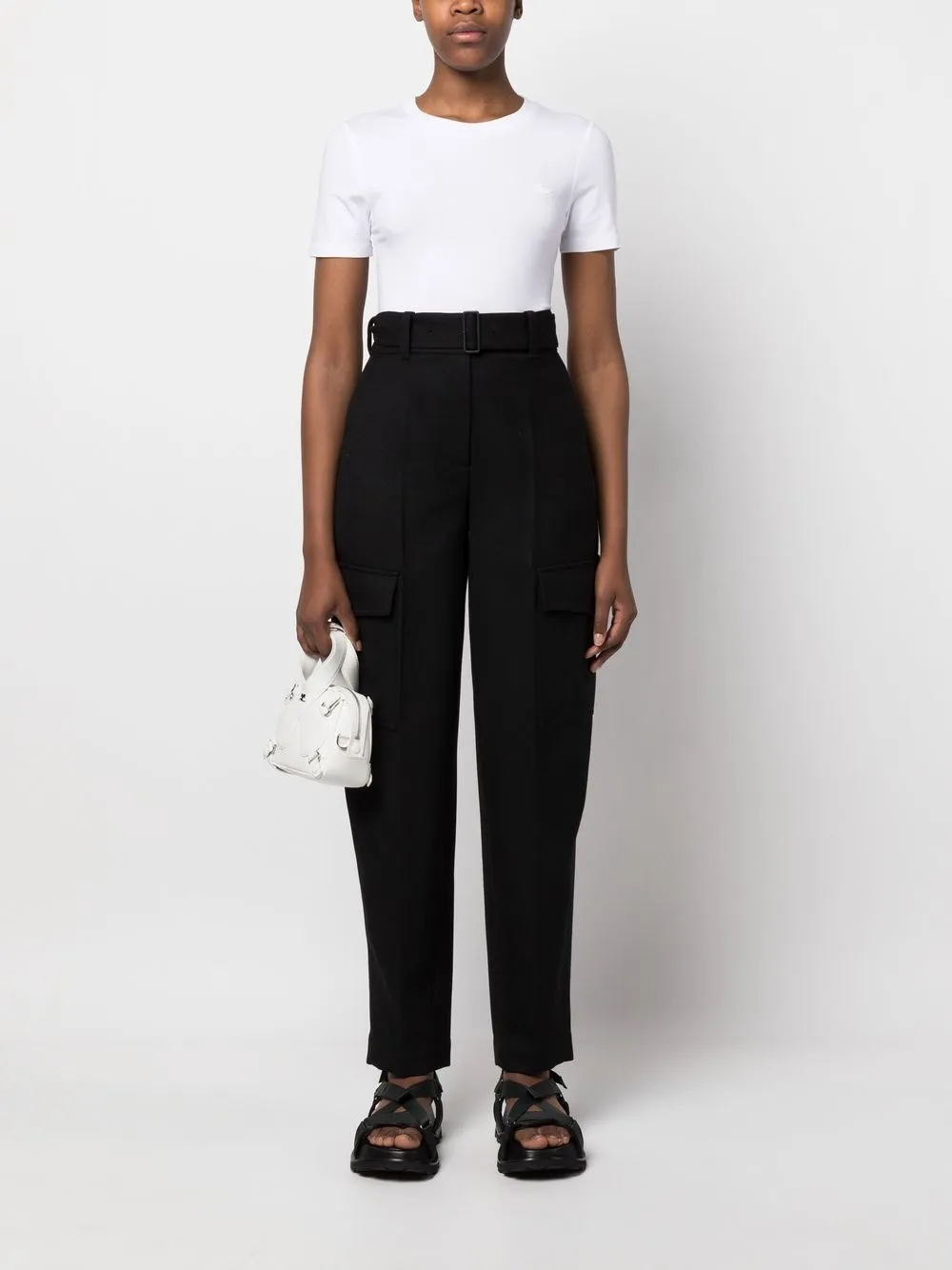 Lacoste T-shirt met logopatch - Wit