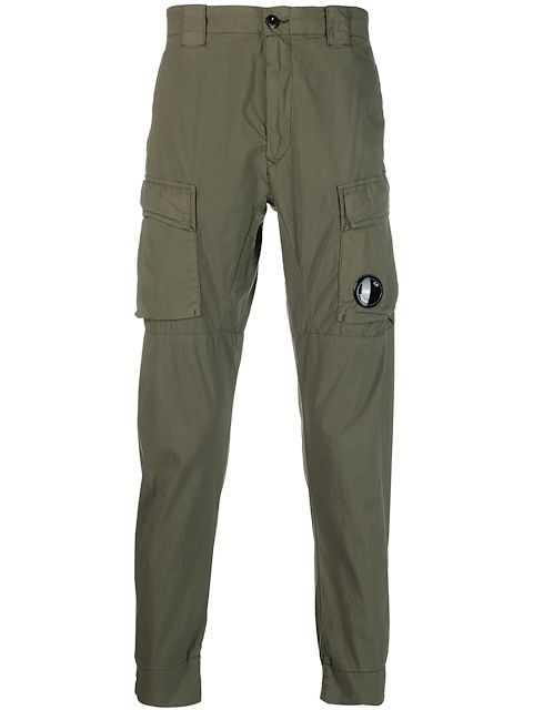 C.P. Company logo-patch tapered trousers