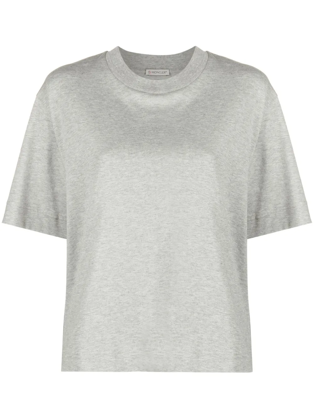 Moncler Crew Neck stripe-embellished T-shirt | Grey | FARFETCH