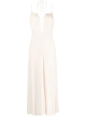Toteme Halterneck Silk Dress - Neutrals