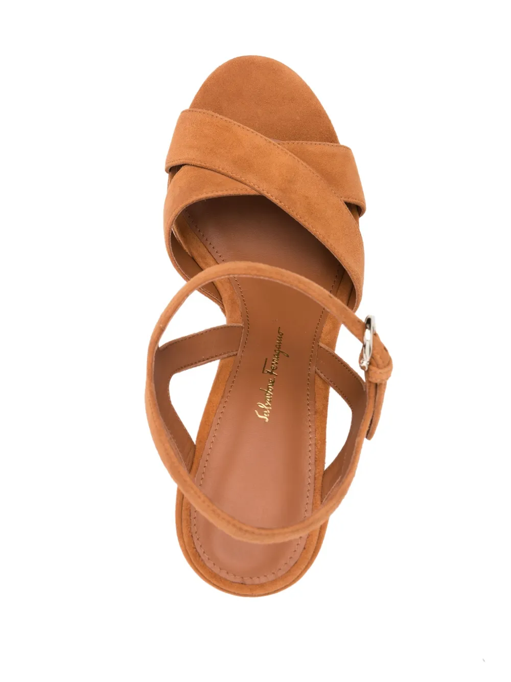 Ferragamo knot-detail leather slides - Orange
