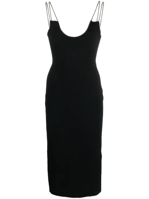 Hervé Léger Ottoman crystal-chain embellished midi dress
