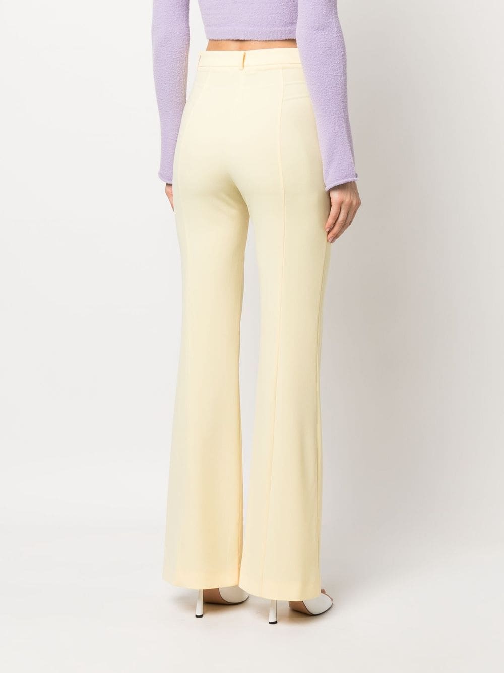 Shop Patrizia Pepe High-waist Flared Trousers In Gelb