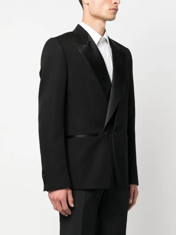 Alexander McQueen double-breasted Silk Blazer | Black | FARFETCH