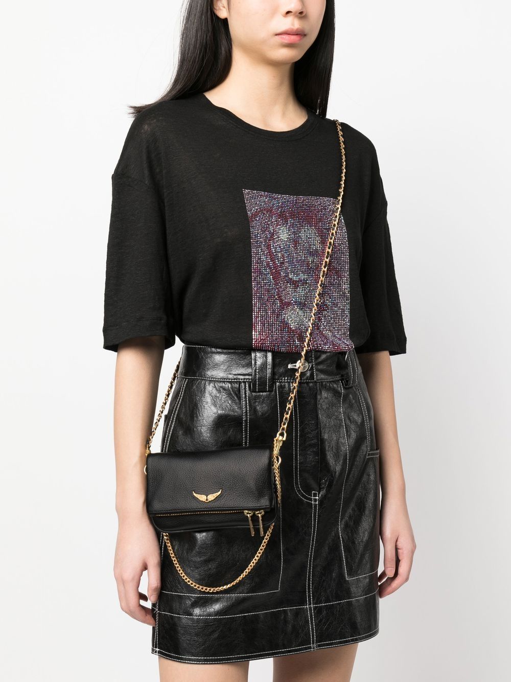 Image 2 of Zadig&Voltaire Rock leather clutch bag