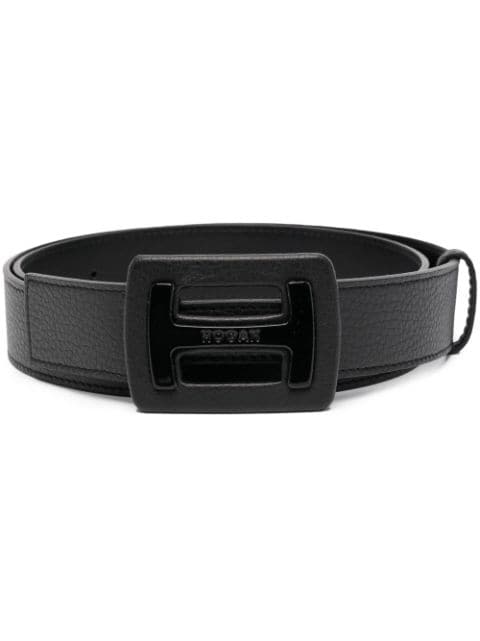 Hogan logo-engraved leather belt