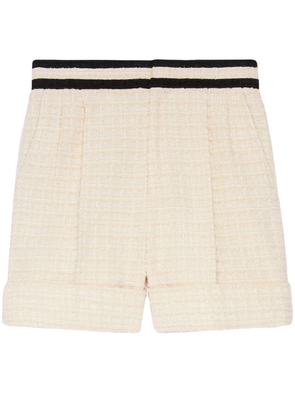 Gucci Two-tone Tweed Shorts In Nude