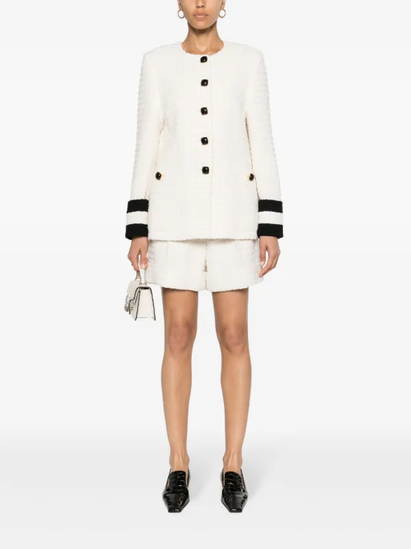 Gucci waffle-effect Tweed Shorts | White | FARFETCH