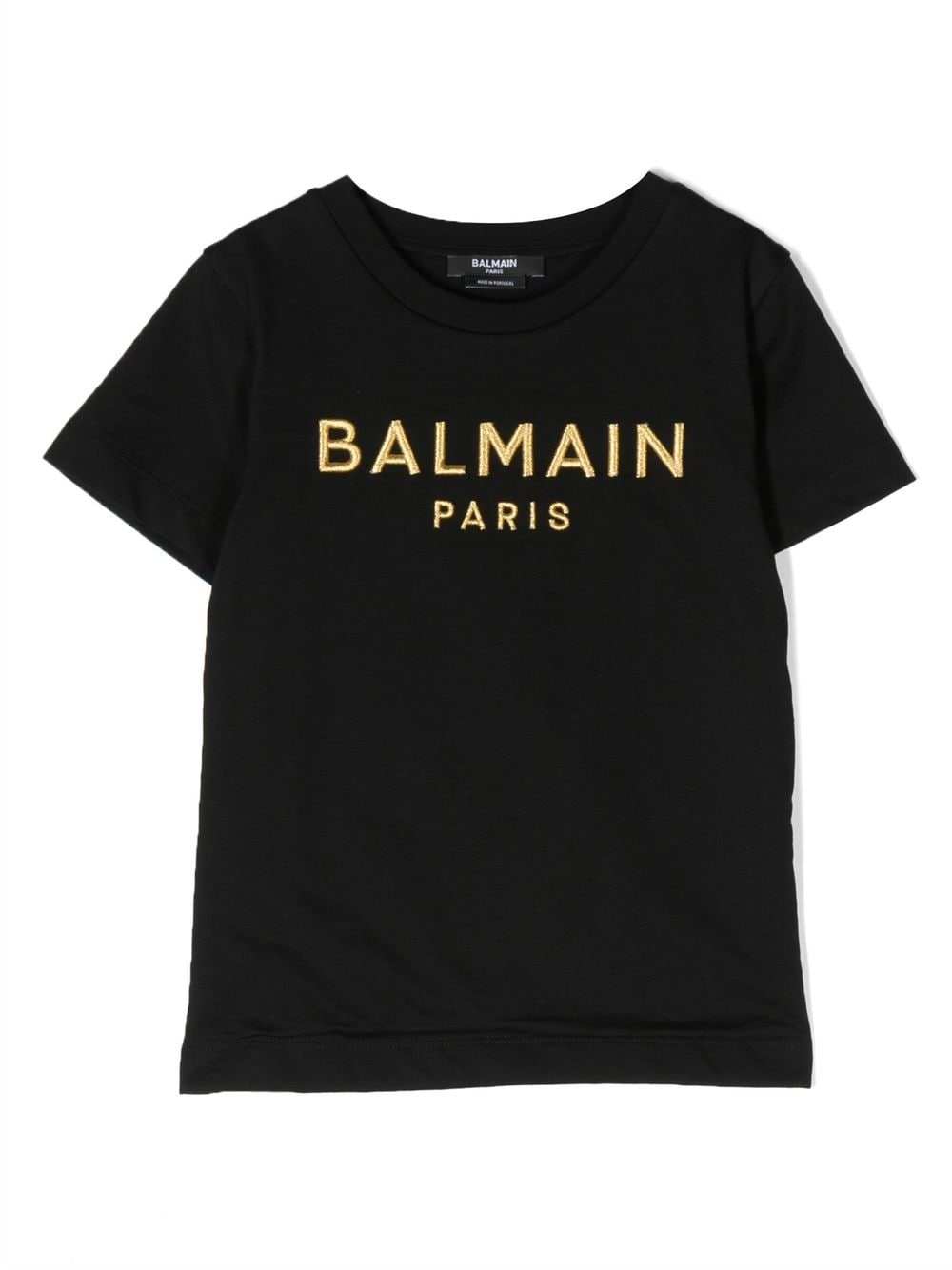Balmain Logo-embroidered Cotton T-shirt In Schwarz