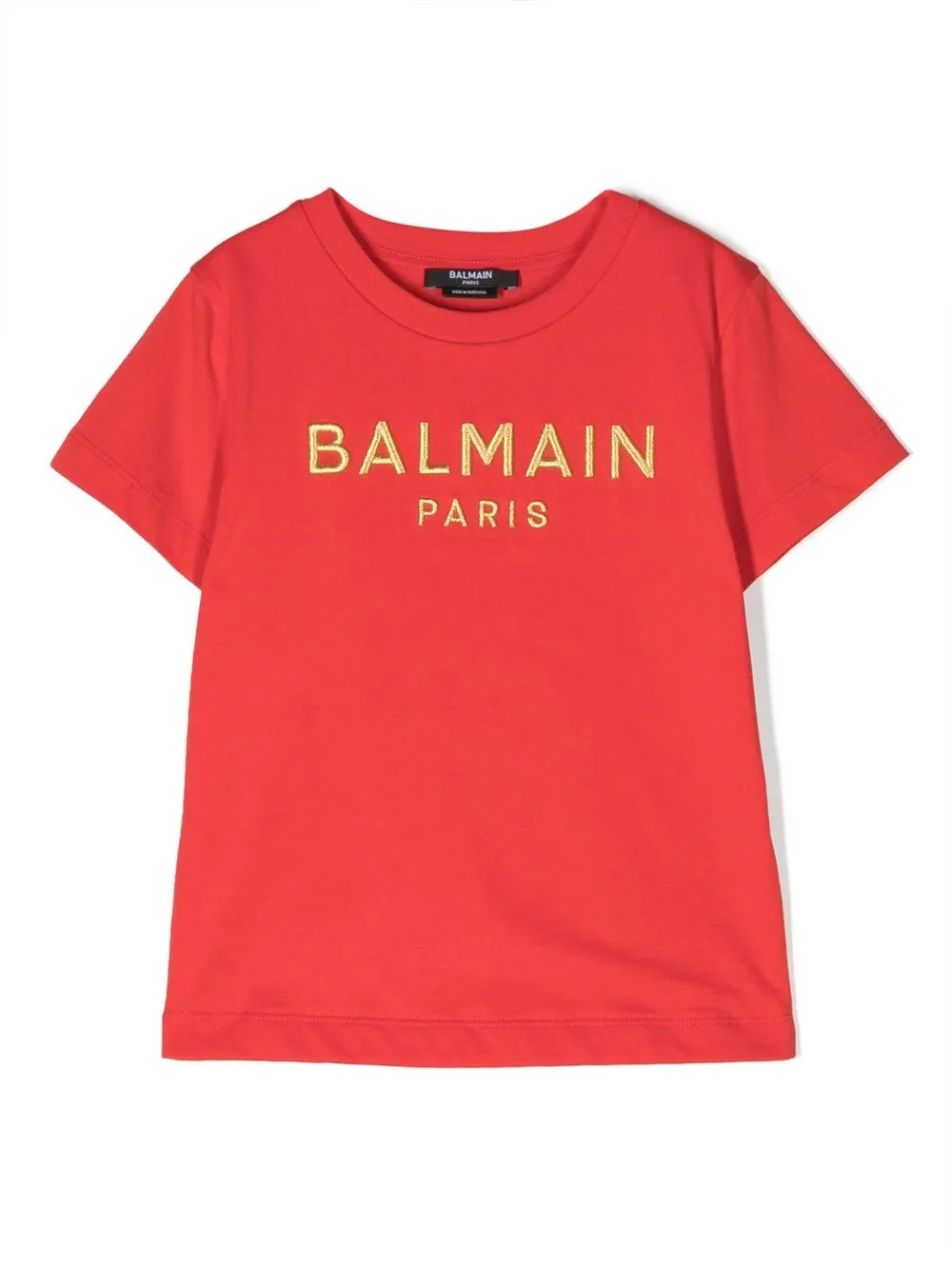 Balmain Logo Cotton T-shirt In Rot