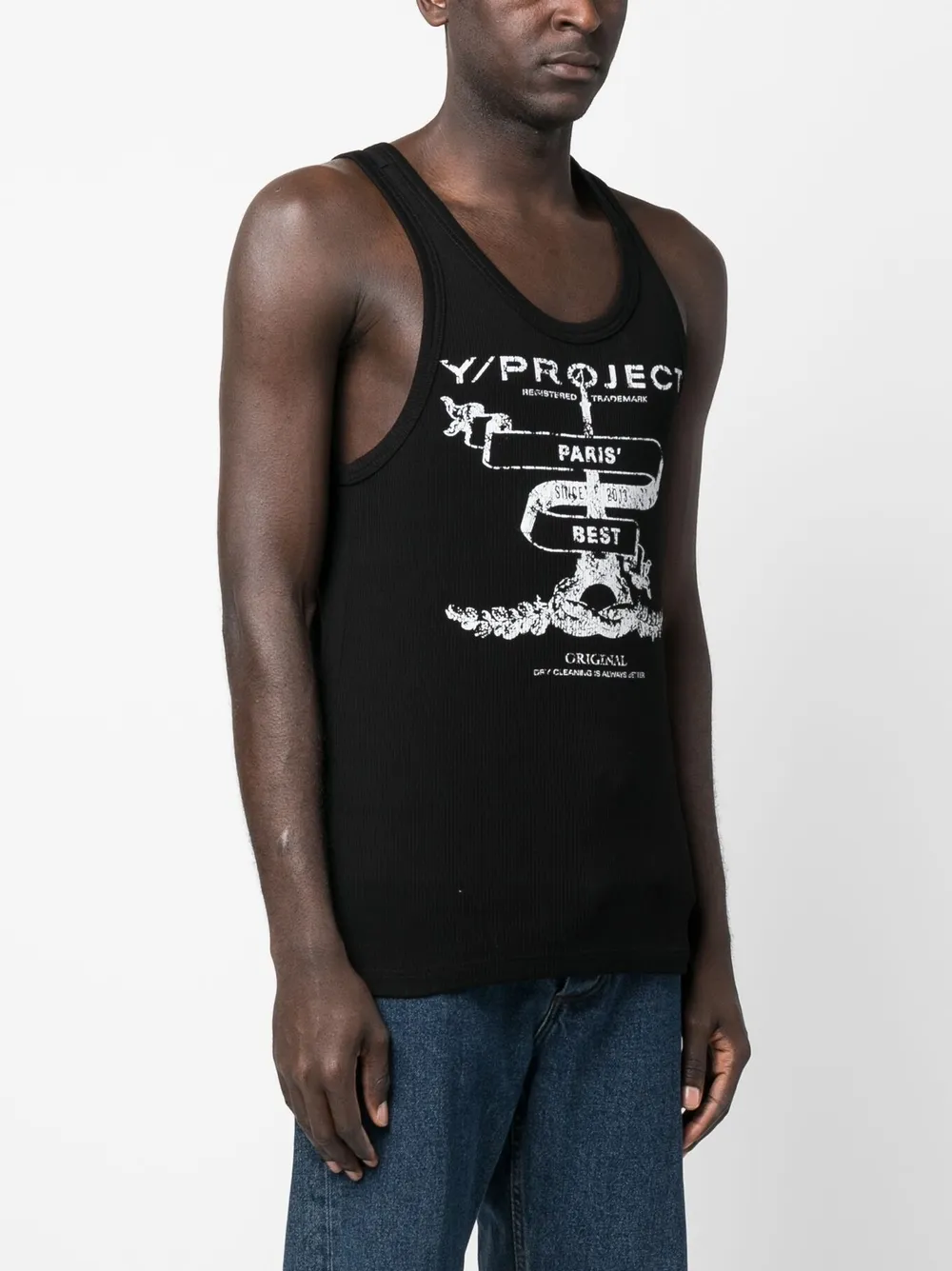 Y/Project logo-print Cotton Tank Top - Farfetch