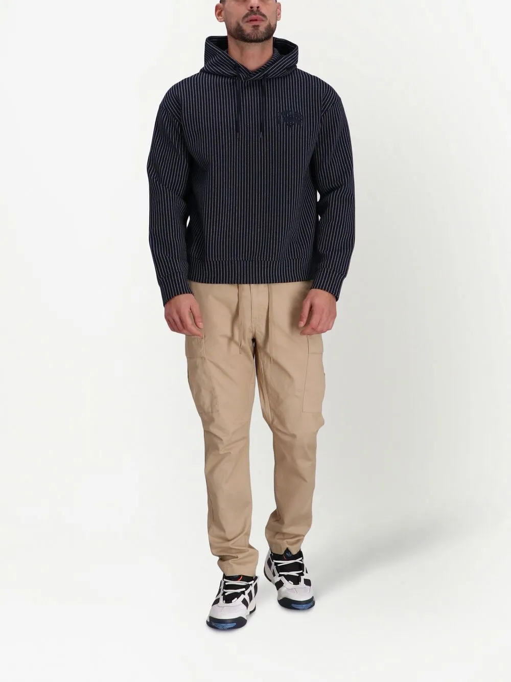 Emporio Armani Hoodie met geborduurd logo - Blauw