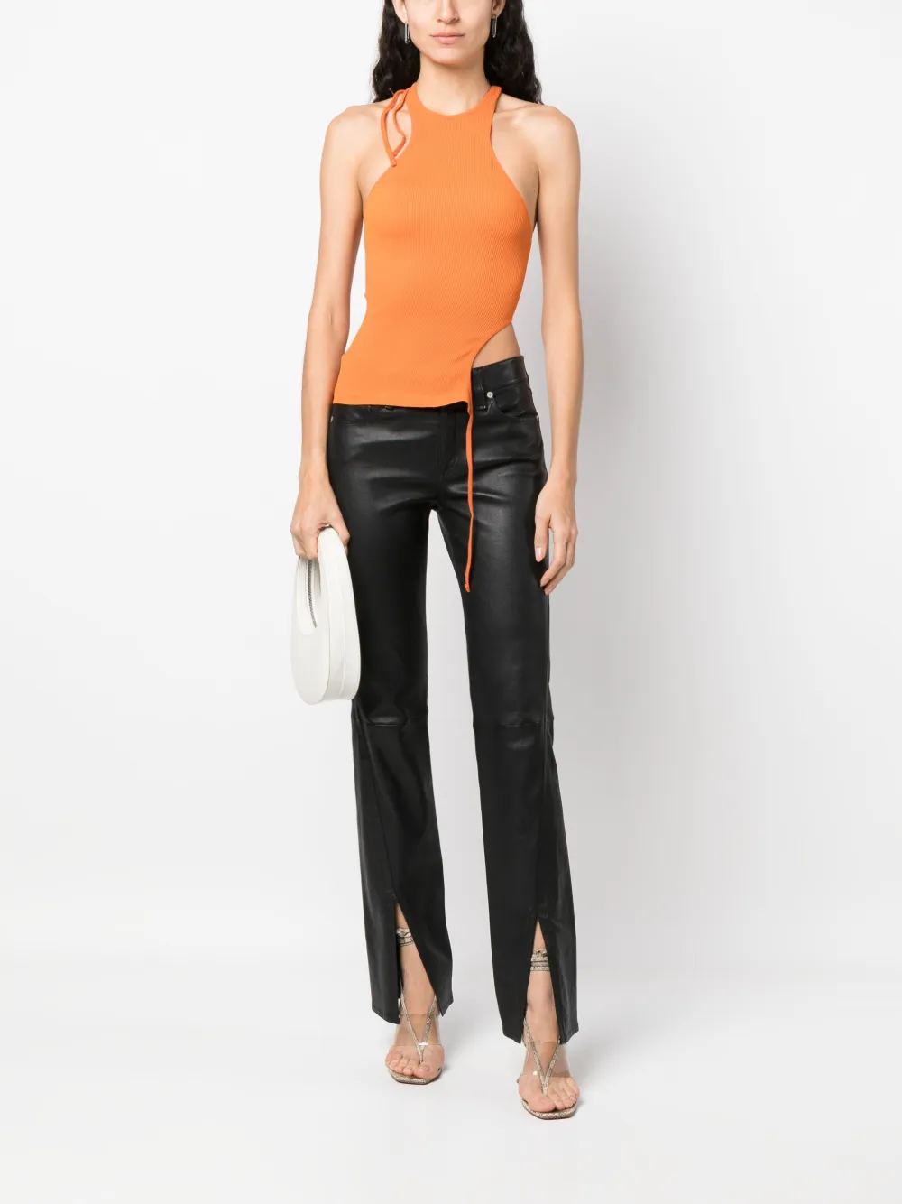 ANDREĀDAMO Tanktop met halternek - Oranje