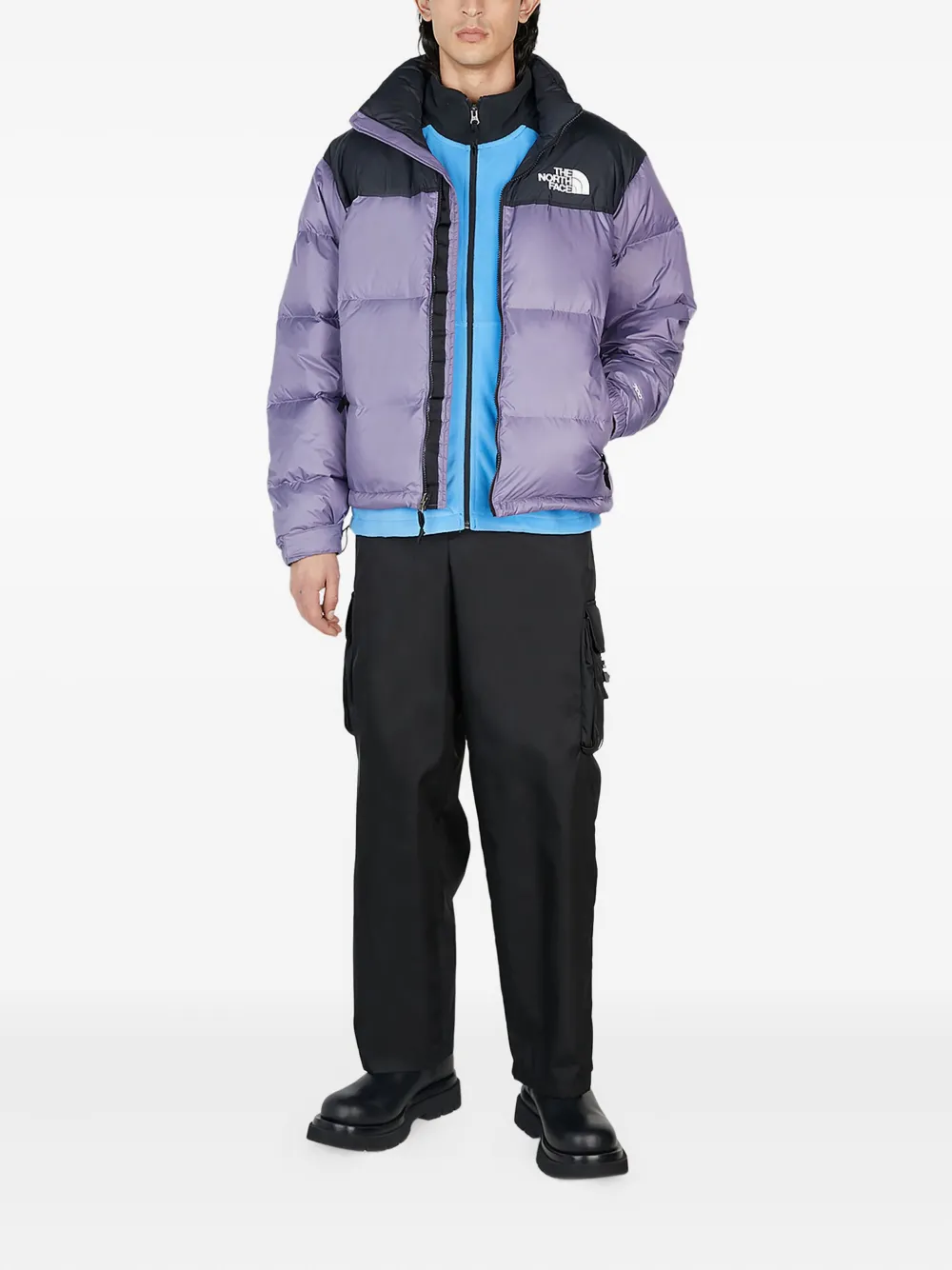 The North Face colour-block zip-up sweatshirt Blauw