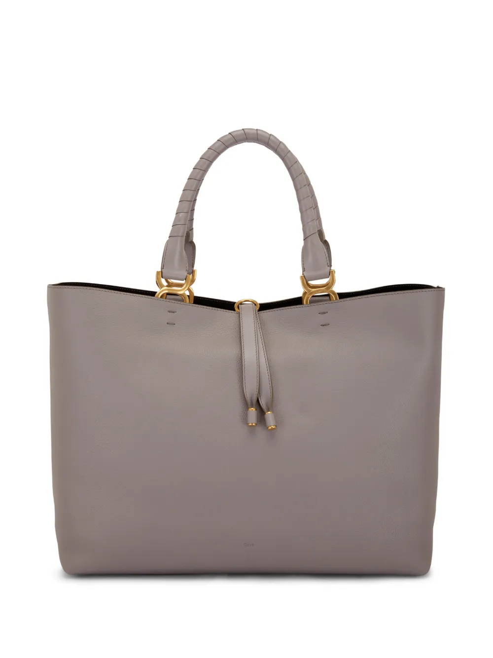 Chloé Marcie Leather Tote Bag In Grey