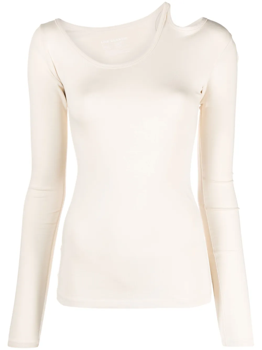 Low Classic Off-white Cutout Long Sleeve T-shirt In Neutrals