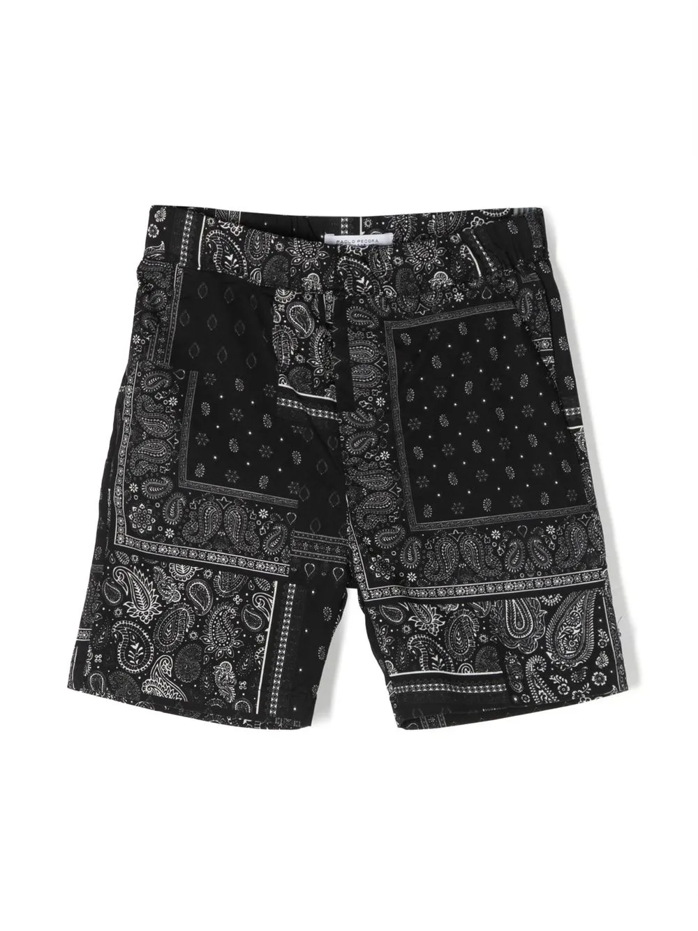 Paolo Pecora Kids' Paisley-print Shorts In Black