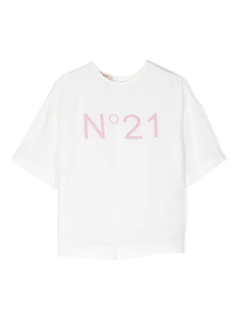 Nº21 Kids logo-print short-sleeve blouse