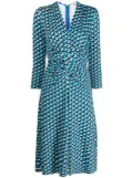 DVF Diane von Furstenberg Jerry geometric-print flared dress - Blue