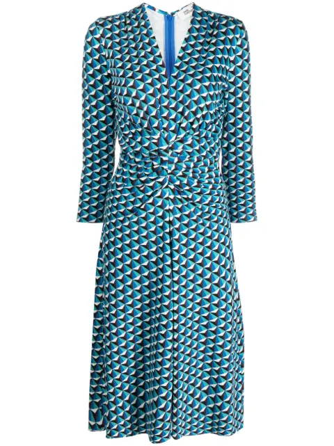 DVF Diane von Furstenberg Jerry geometric-print flared dress
