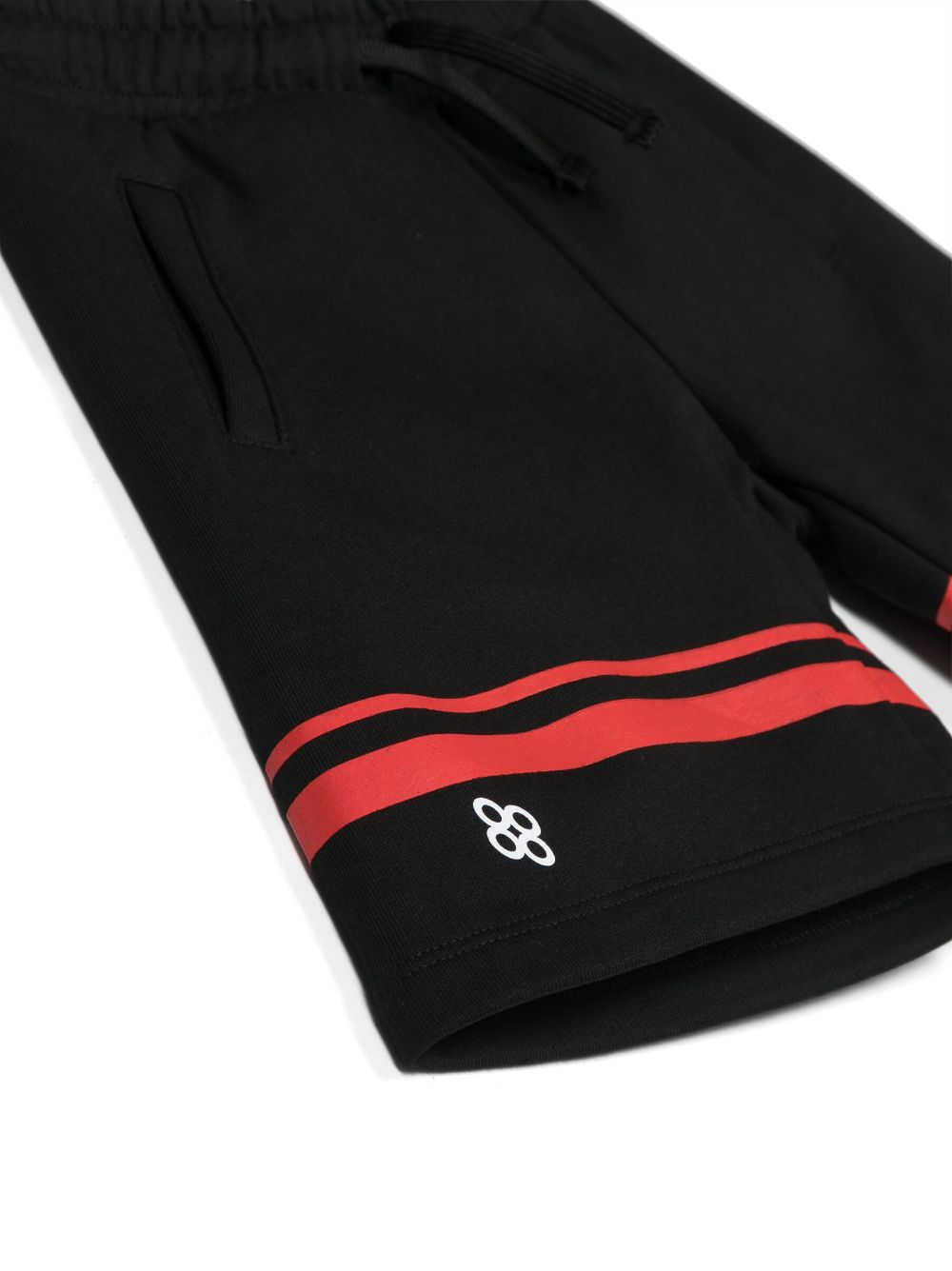 Shop Gcds Logo-print Cotton Shorts In Black