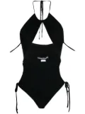 ANDREĀDAMO ribbed-knit cut-out bodysuit - Black