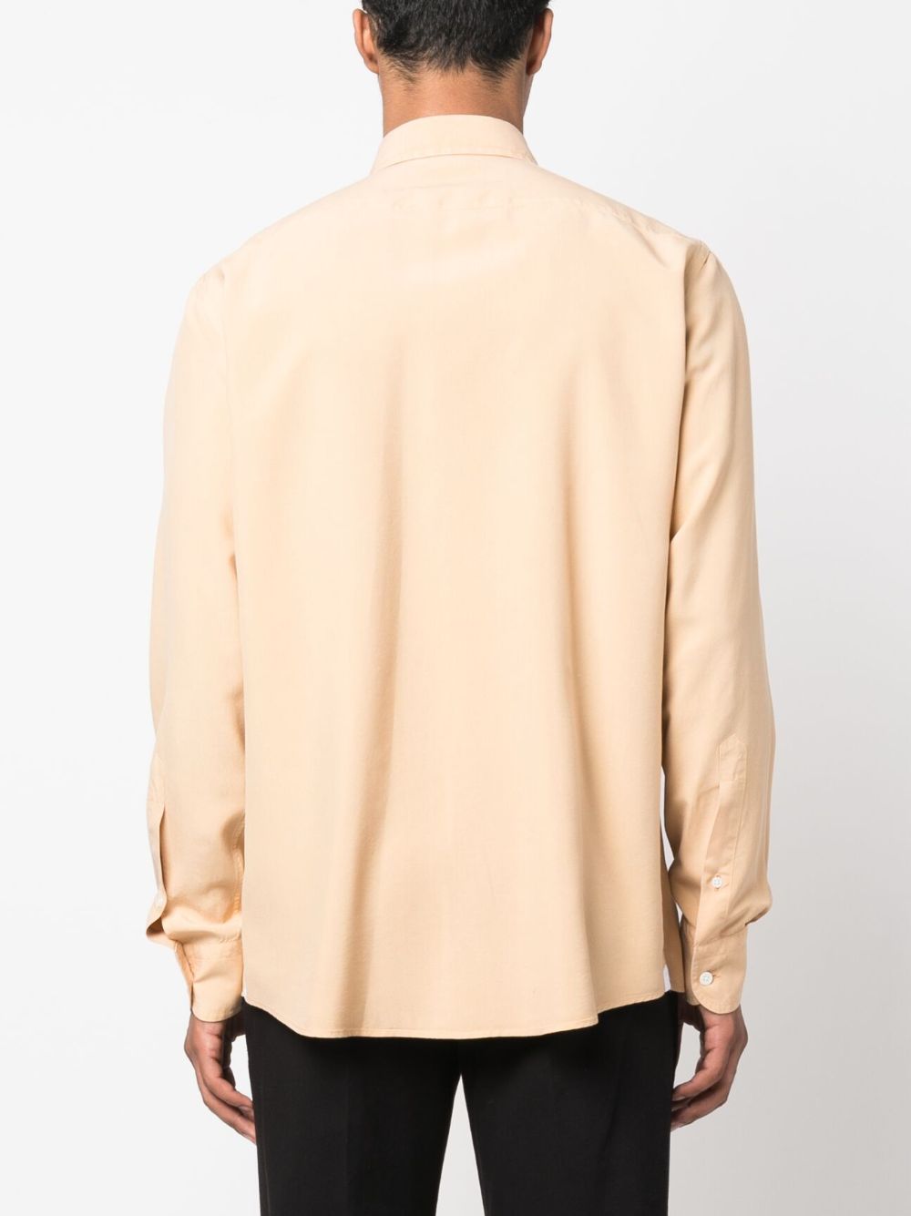 Shop Zegna Spread-collar Silk Shirt In Nude