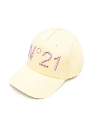 YELLOW CAP WITH ROUNDED PEAK AND EMBROIDERY, CHILD YELLOW CAP WITH ROUNDED PEAK AND EMBROIDERY, CHILD