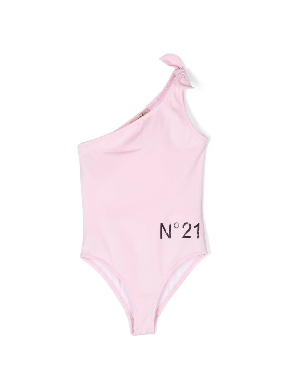 N°21 ONE-SHOULDER BOW-DETAIL SWIMSUIT