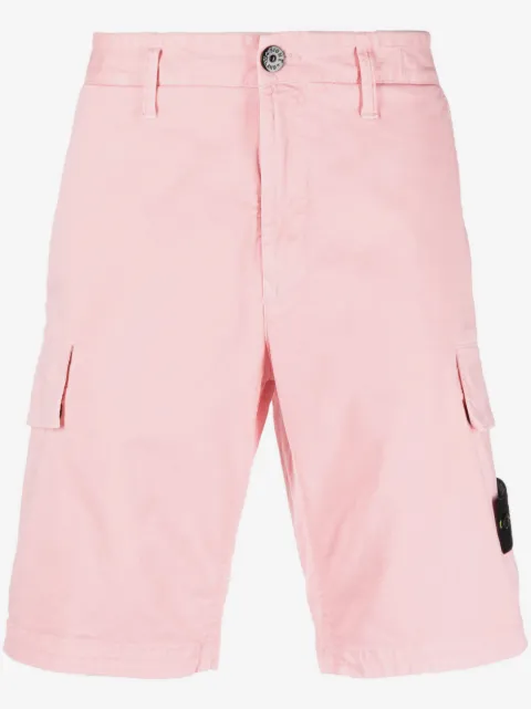 Stone Island logo-patch cotton Bermuda shorts