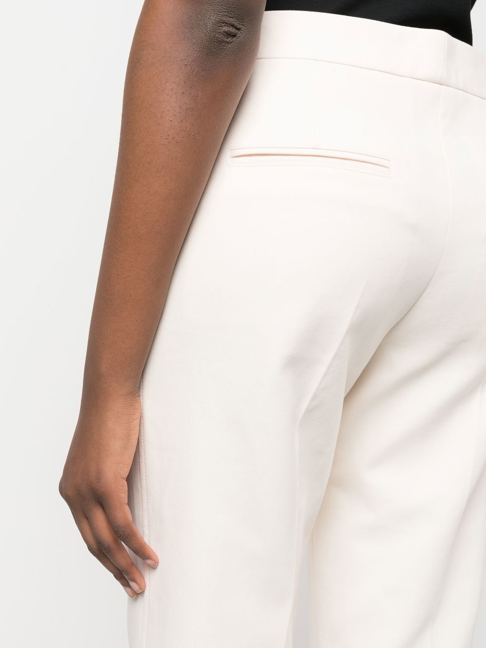 Shop Jil Sander Cotton Cropped Trousers In Weiss