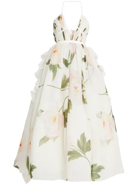 Giambattista Valli floral-print silk flared gown