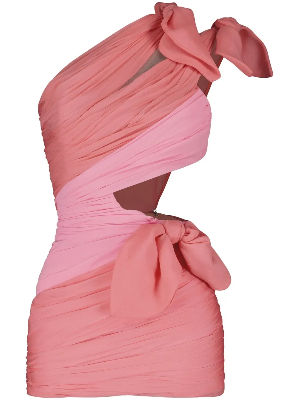 Giambattista Valli Bow-detail Asymmetric Minidress In Pink