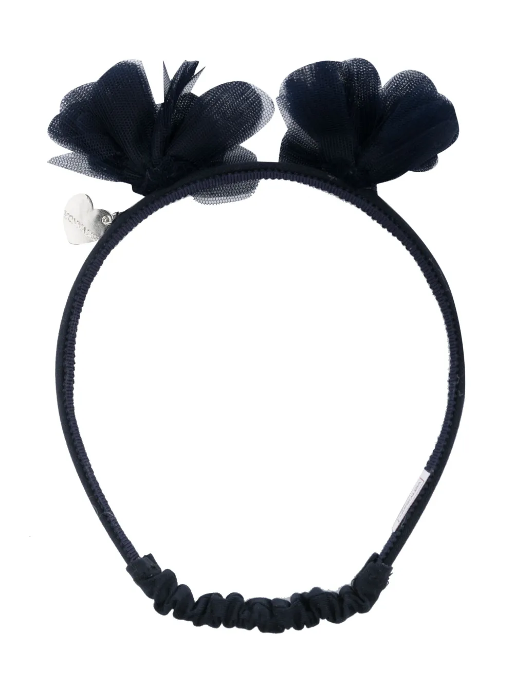 Monnalisa Babies' Tulle Pompom Detail Headband In Blue