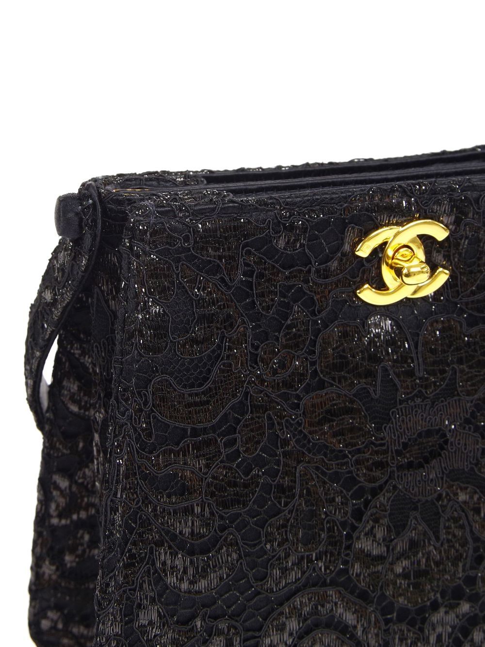 Affordable HOT SALE CHANEL 1998 Both Sides lace shoulder bag Women