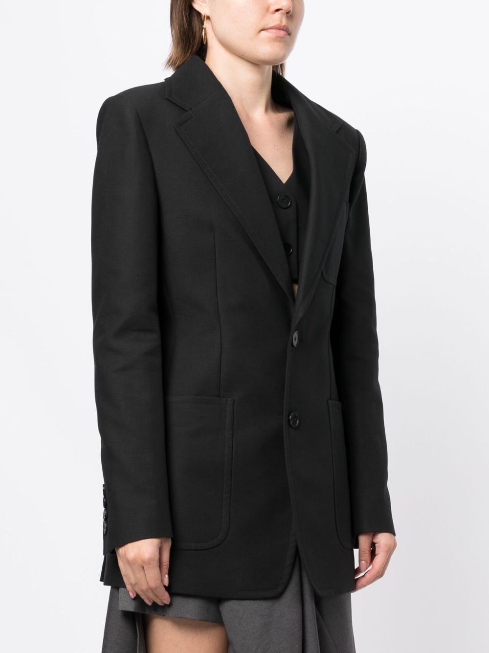 Shop Goen J Notched-lapels Single-breasted Blazer In Black