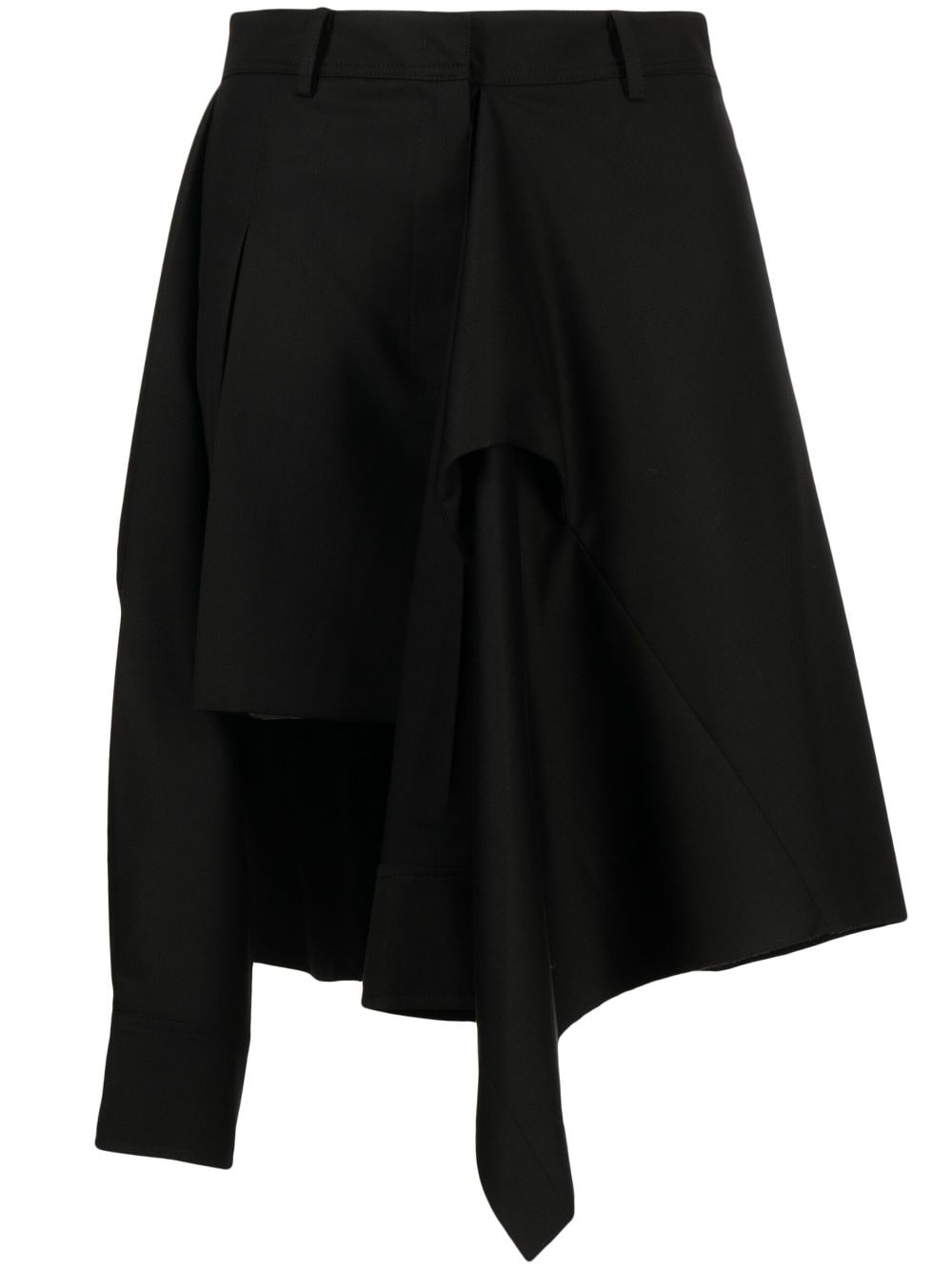 Shop Goen J Layered Asymmetric Skirt In Black