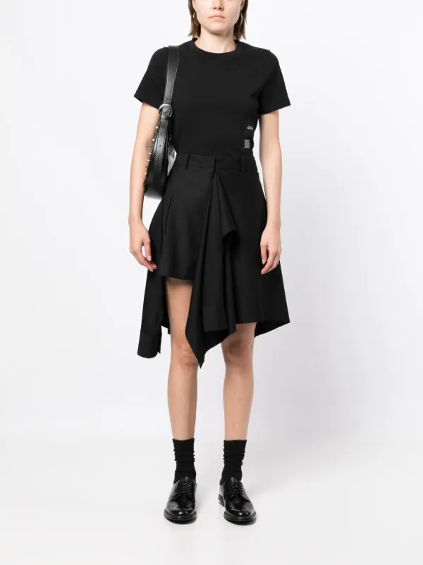 Goen.J Layered Asymmetric Skirt | Black | FARFETCH CA