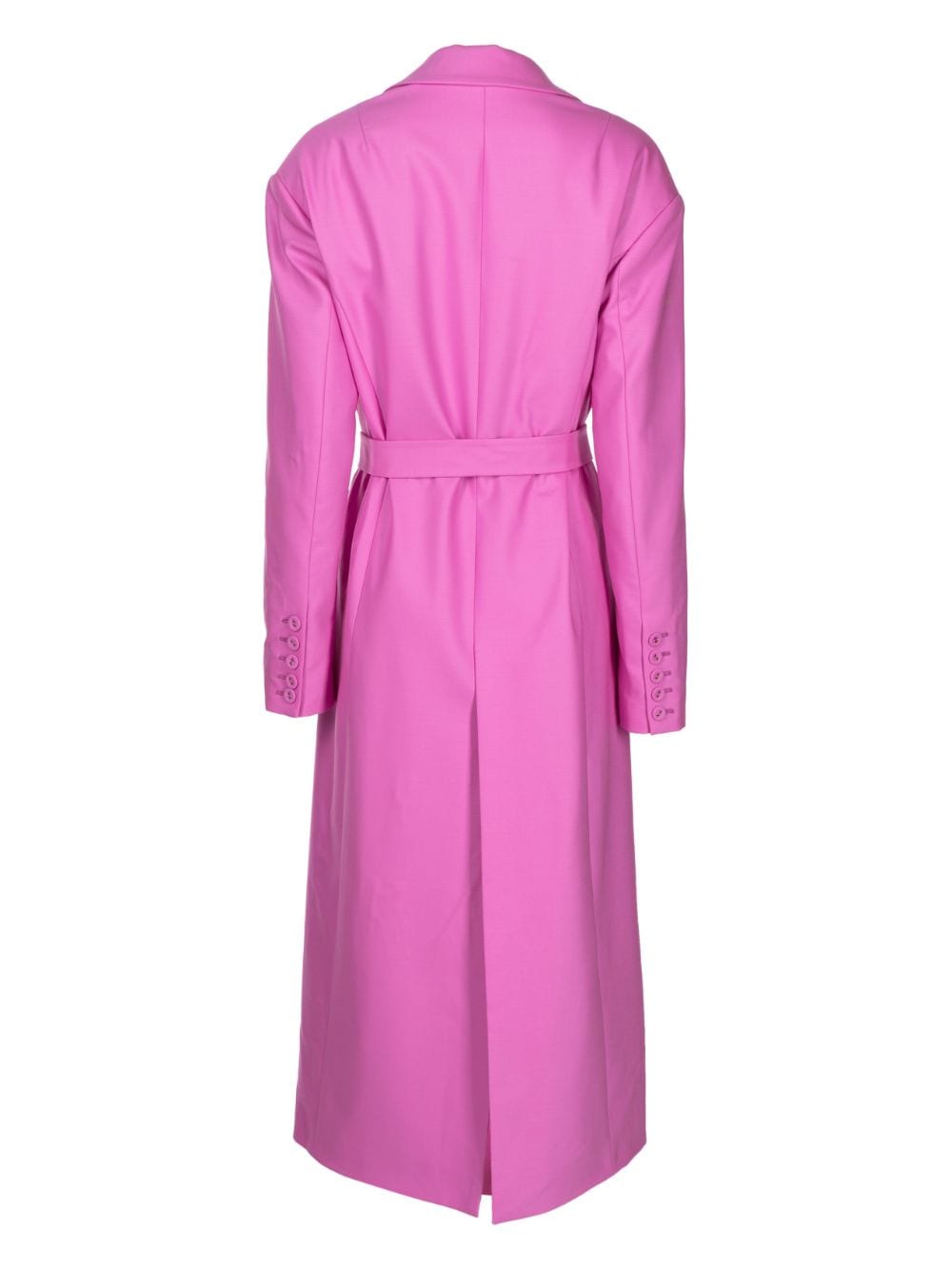 Shop Costarellos Peak-lapels Tied Trench Coat In Pink