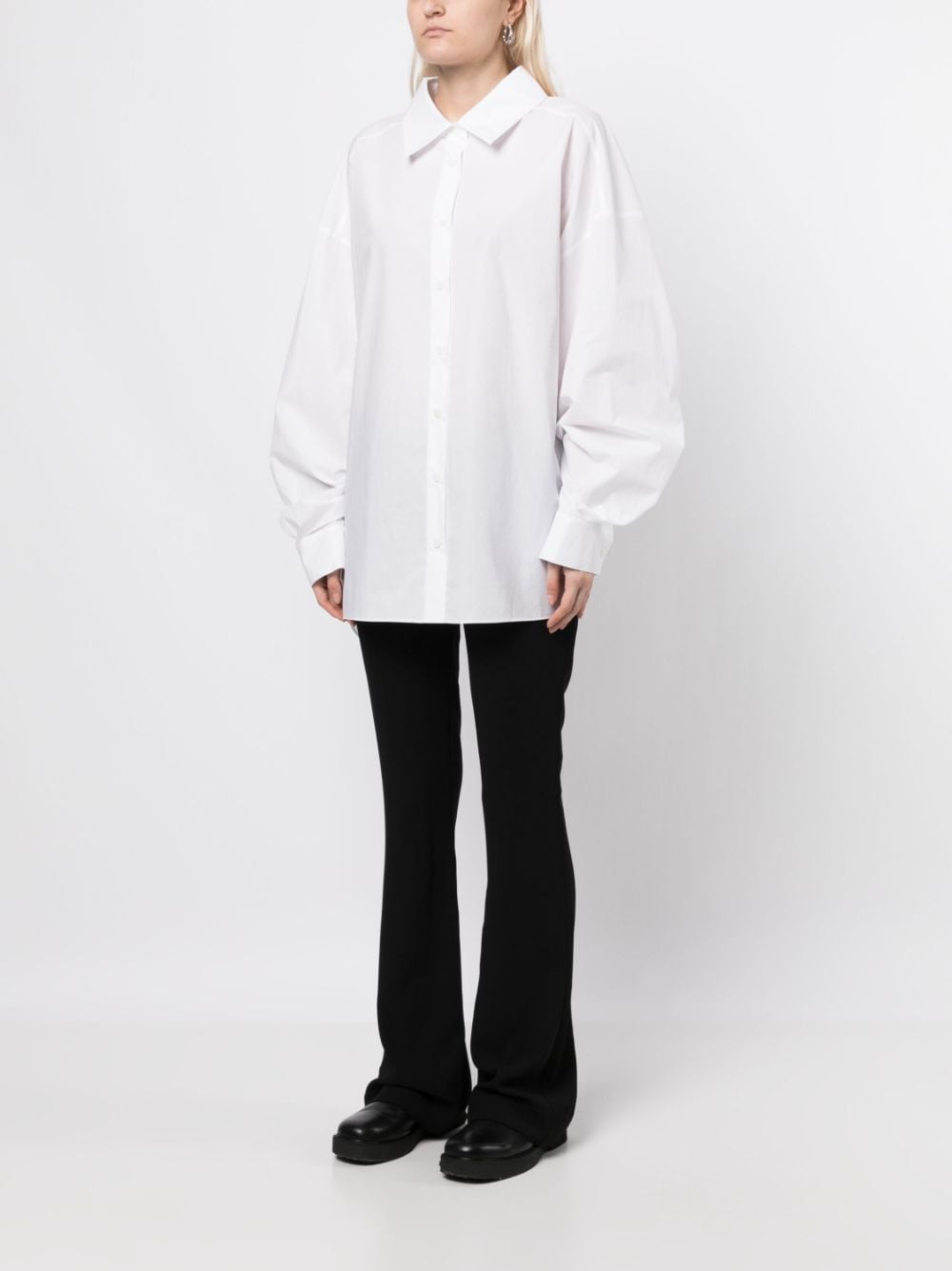 Shop Goen J Twist-detailing Cotton Shirt In White