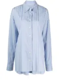 Goen.J metallic-threading striped shirt - Blue