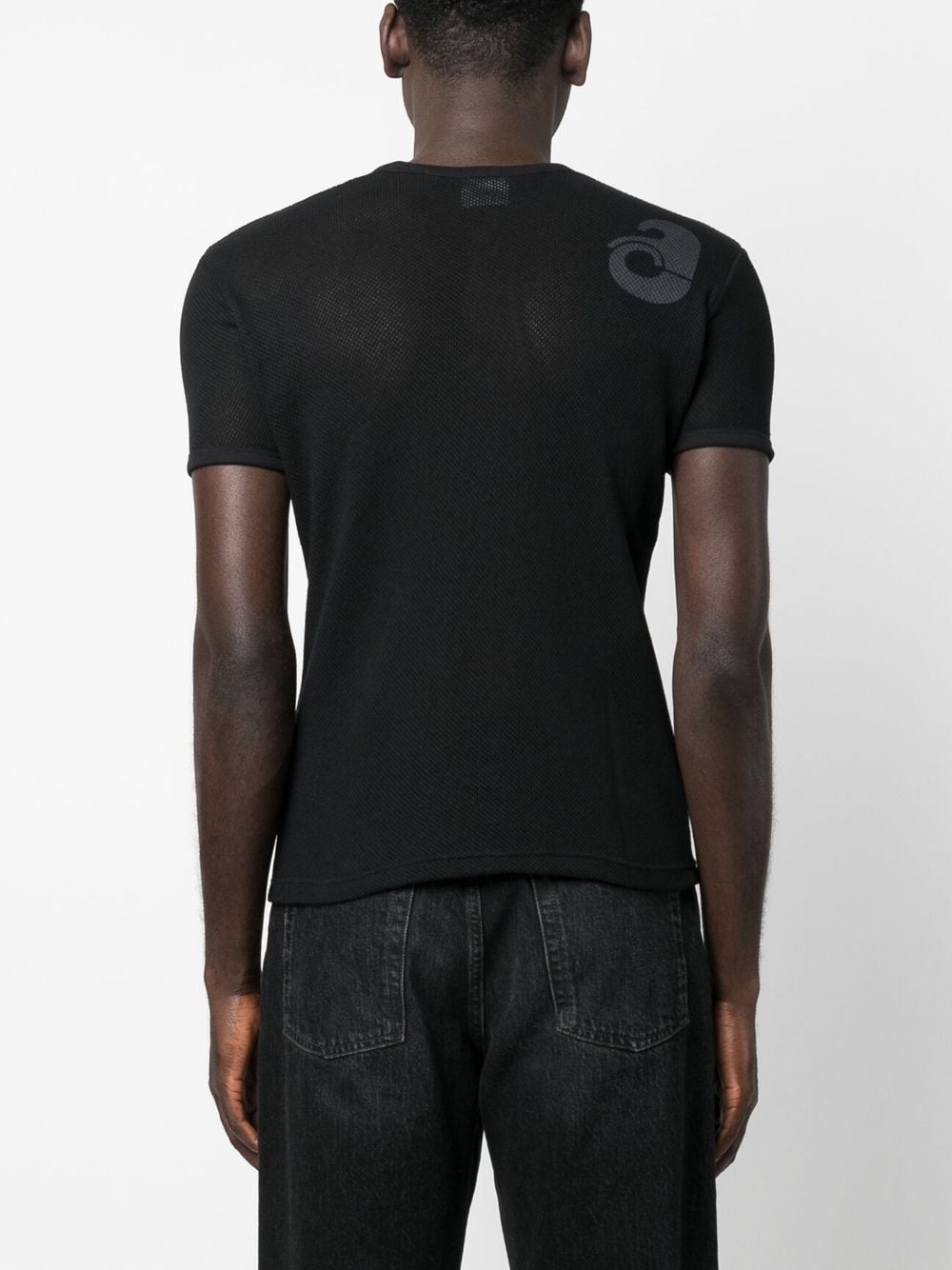 Shop Courrèges Mesh-panels Short-sleeve T-shirt In Black