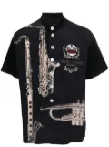 Gianfranco Ferré Pre-Owned 1990s saxophone-print silk shirt - Black