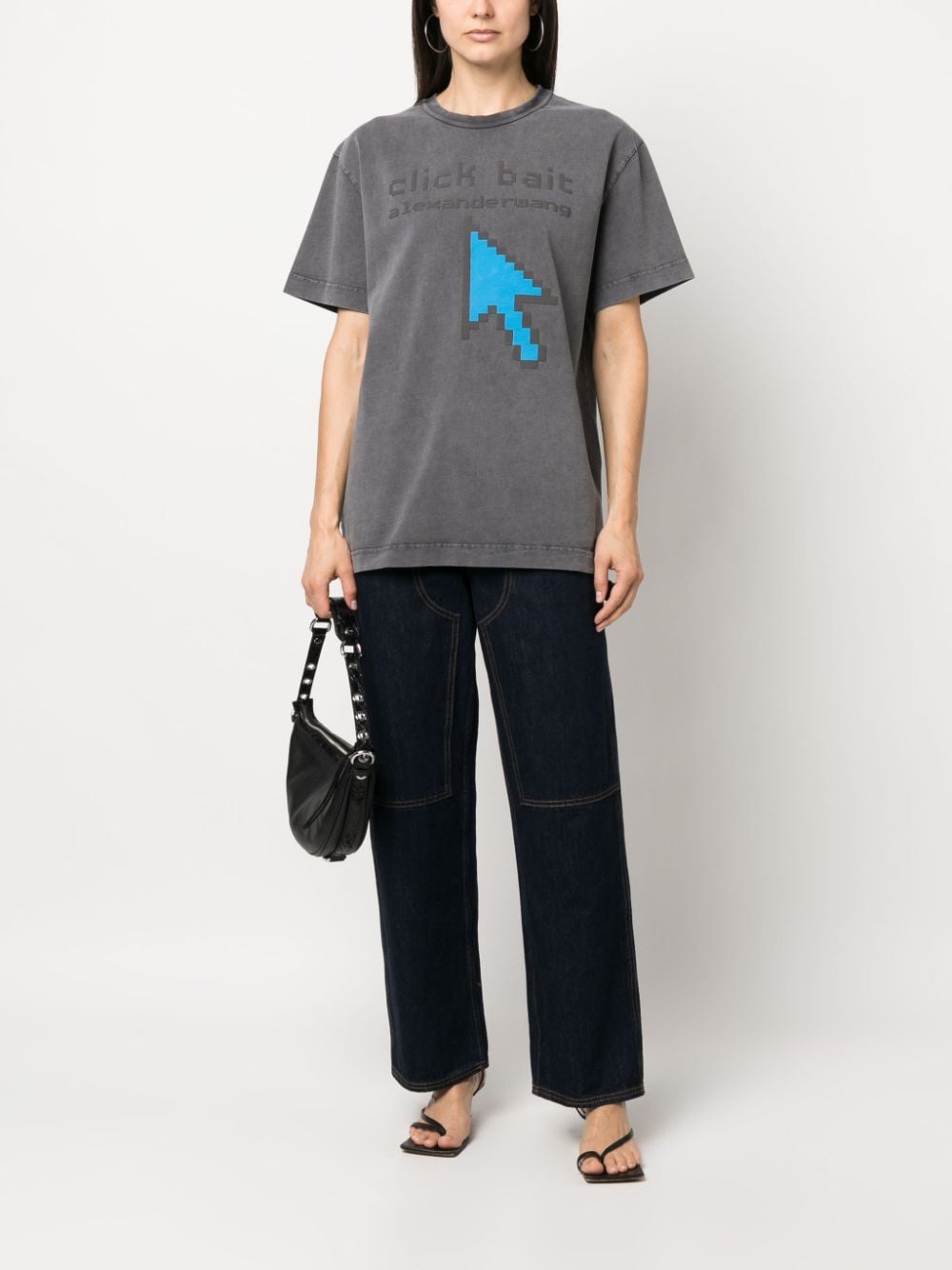 Shop Alexander Wang Graphic-print Short-sleeve T-shirt In Grau