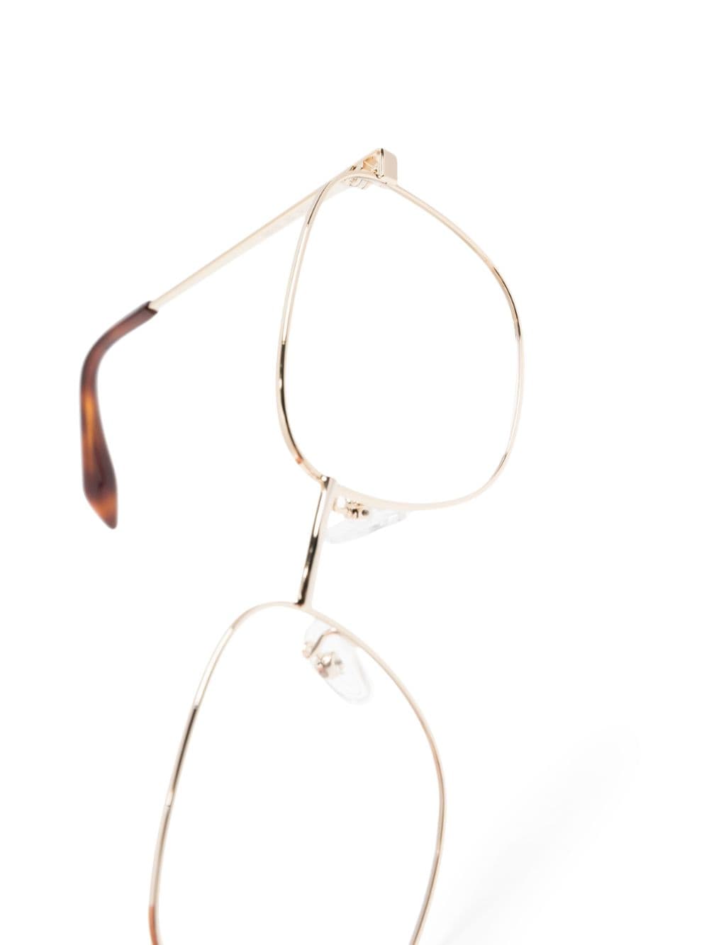 Shop Alexander Mcqueen Square-frame Glasses In Gold