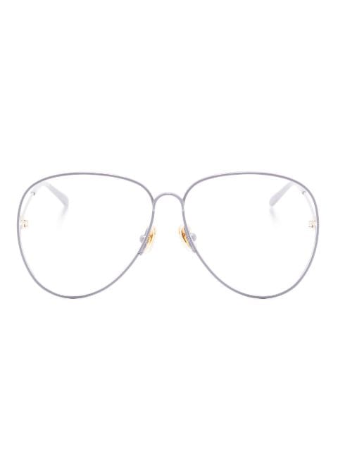 Chloé Kids logo-engraved pilot-frame glasses